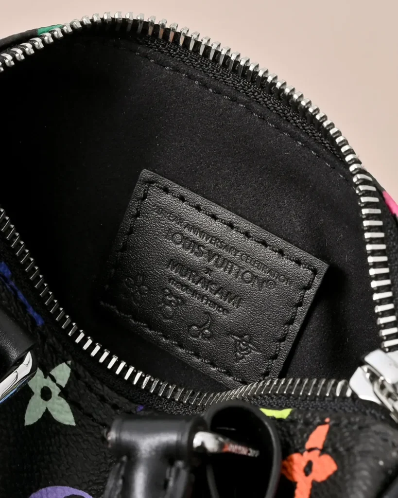 Black Multicolor Nano Speedy-Inspired Mini Bag — interior view