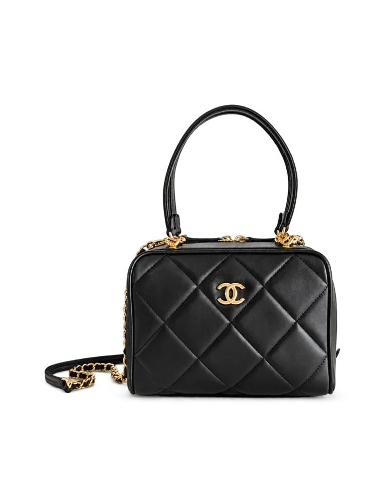 Black Quilted Bowling Bag — main view