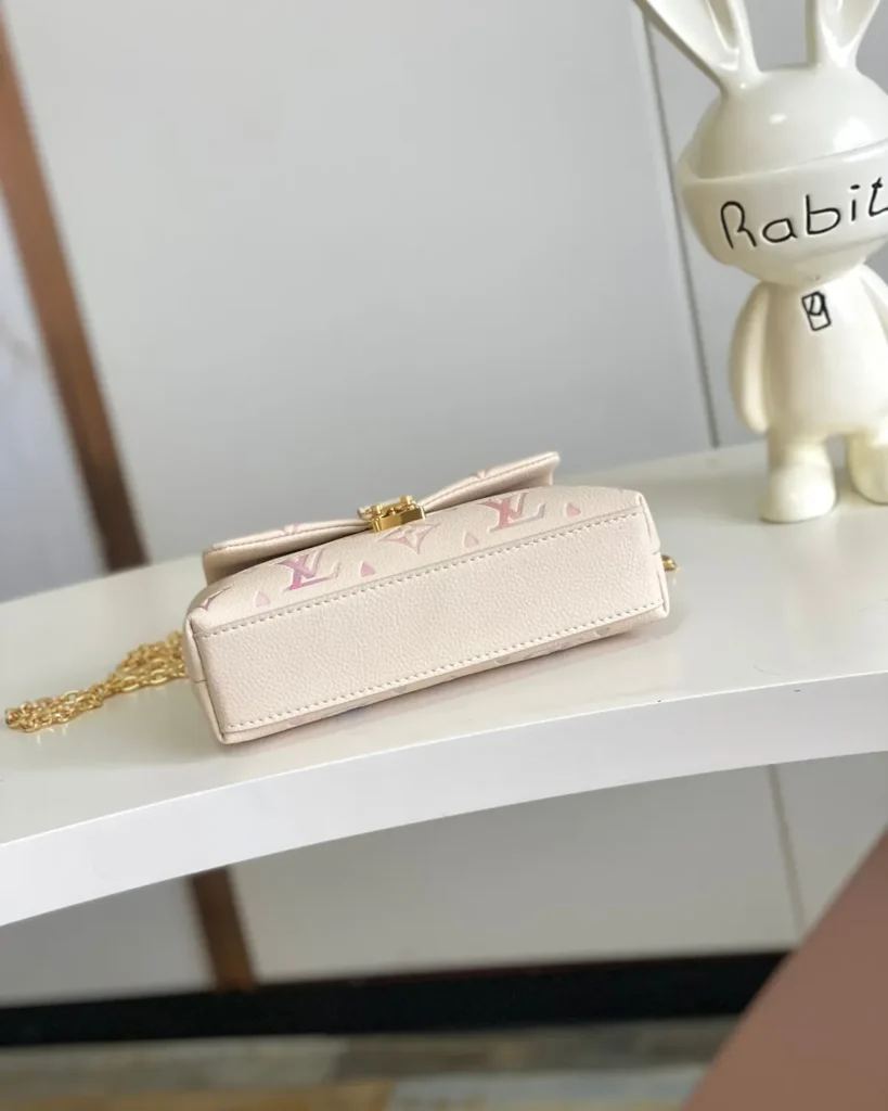 Cream Pastel Monogram Top Handle Bag — base view