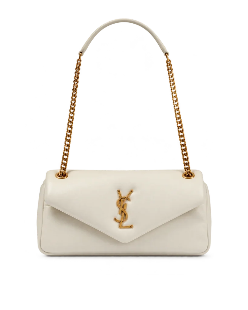 Ivory Padded Envelope Chain Bag — upright front view