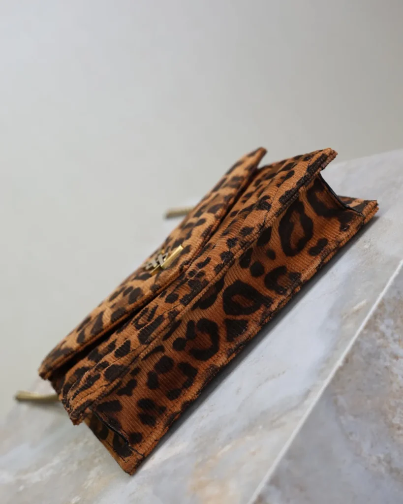 Leopard Print Envelope Chain Wallet — base view