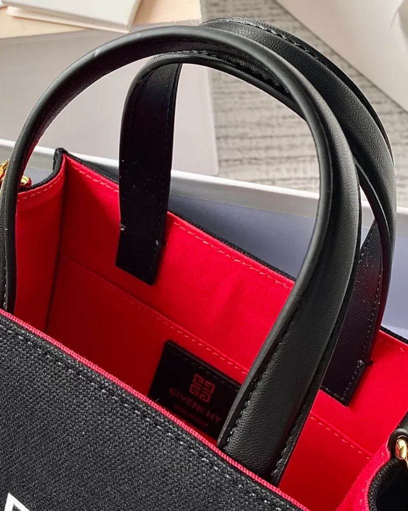 Black Logo Box Shopper — handles