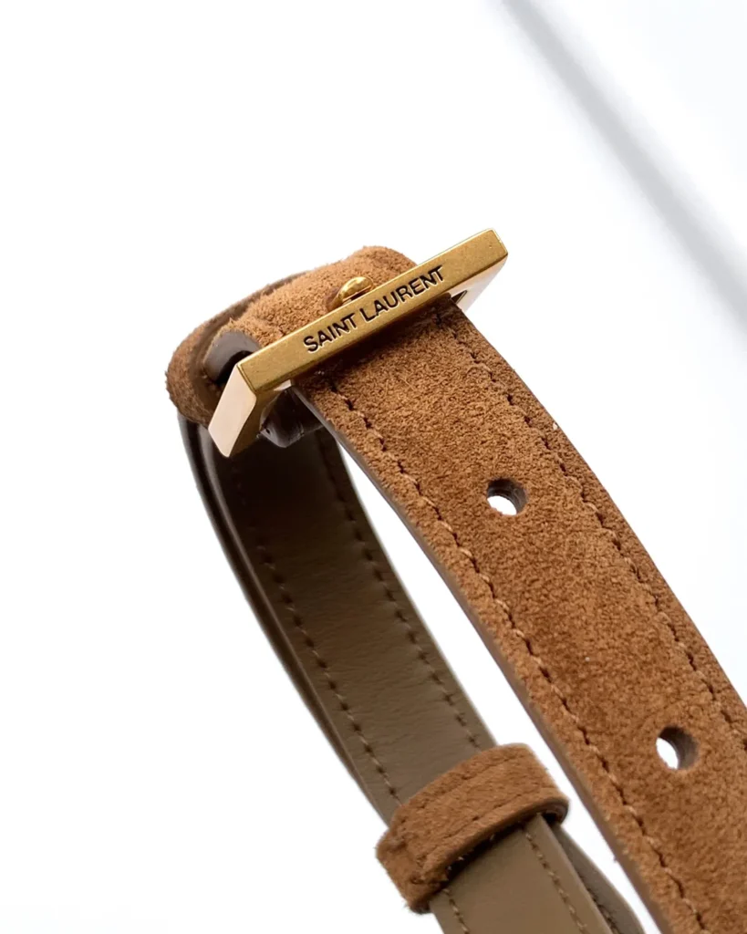 Tan Textured Curved-Flap Shoulder Bag — strap detail view
