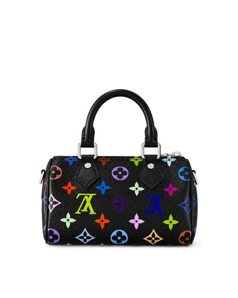 Black Multicolor Nano Speedy-Inspired Mini Bag — main view