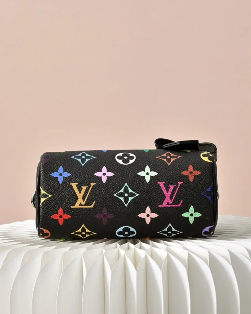 Black Multicolor Nano Speedy-Inspired Mini Bag — base view