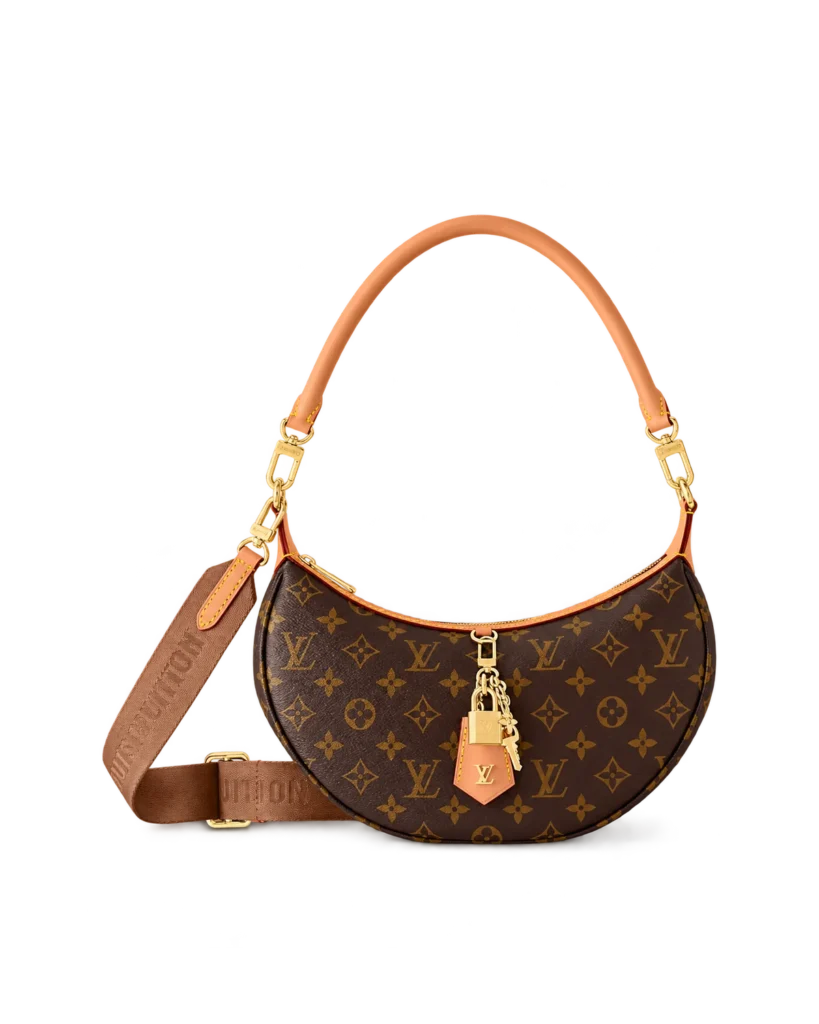 Brown Monogram Crescent Shoulder Bag — main view