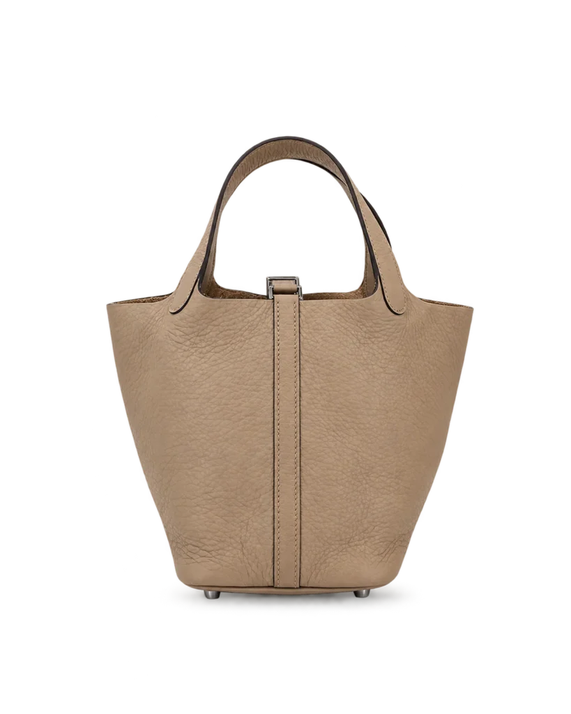 Picotin-Inspired 18 Beige Marfa Bucket Bag, main view