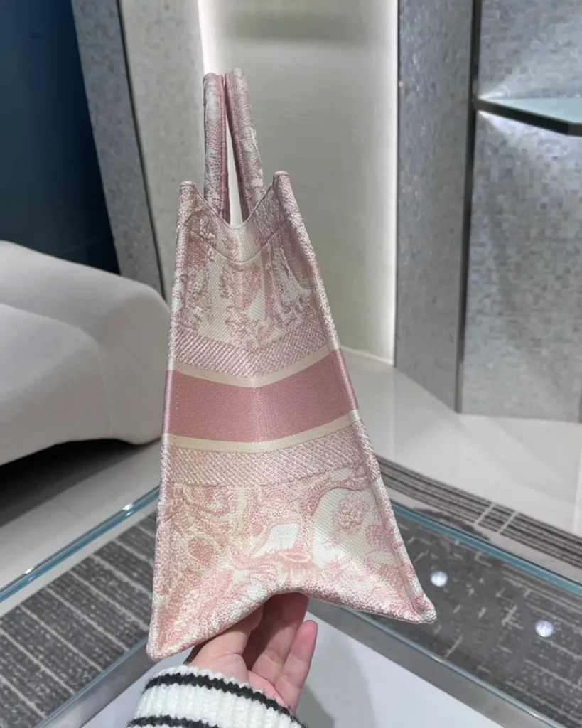 Blush Wildlife Pattern Tote — side view