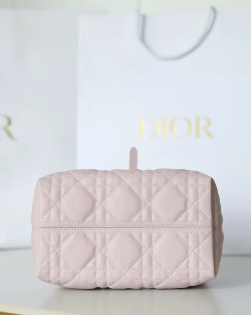 Pale Pink Soft Quilted Tote — base view