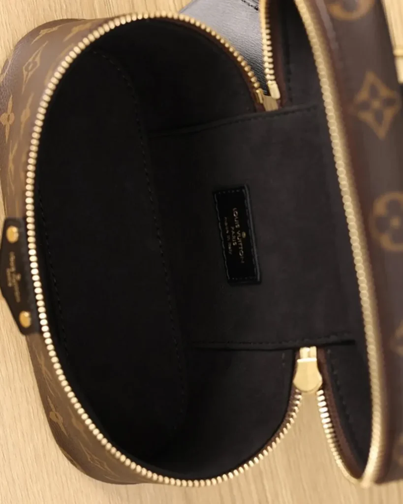 Brown Monogram Vanity Case with Padlock — interior view