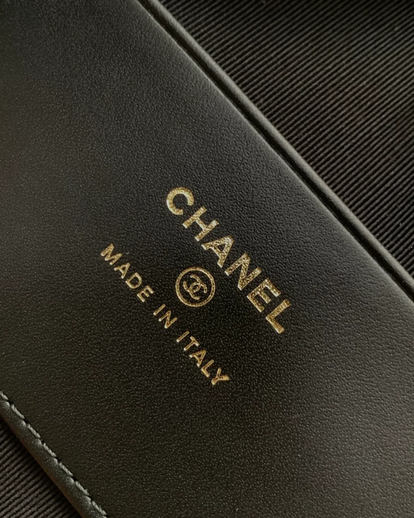 Black Quilted Short-Handle Shoulder Bag — lining detail view