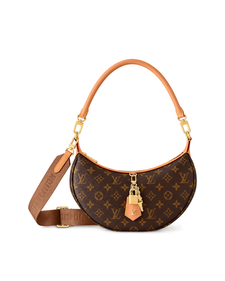 Brown Monogram Crescent Shoulder Bag — main view