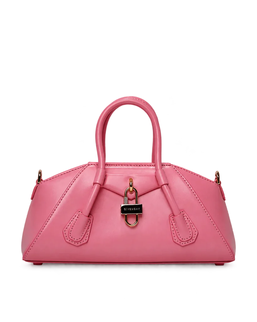 Pink Elongated Padlock Satchel — main view