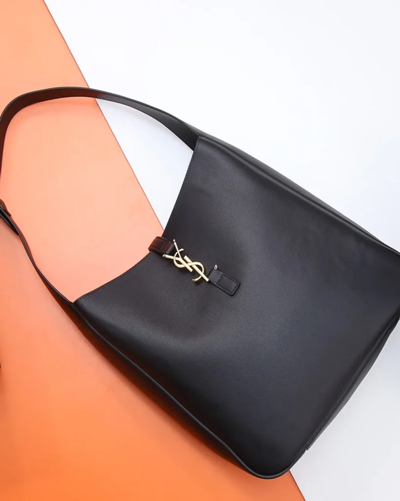 Black Curved-Top Shoulder Bag — front view