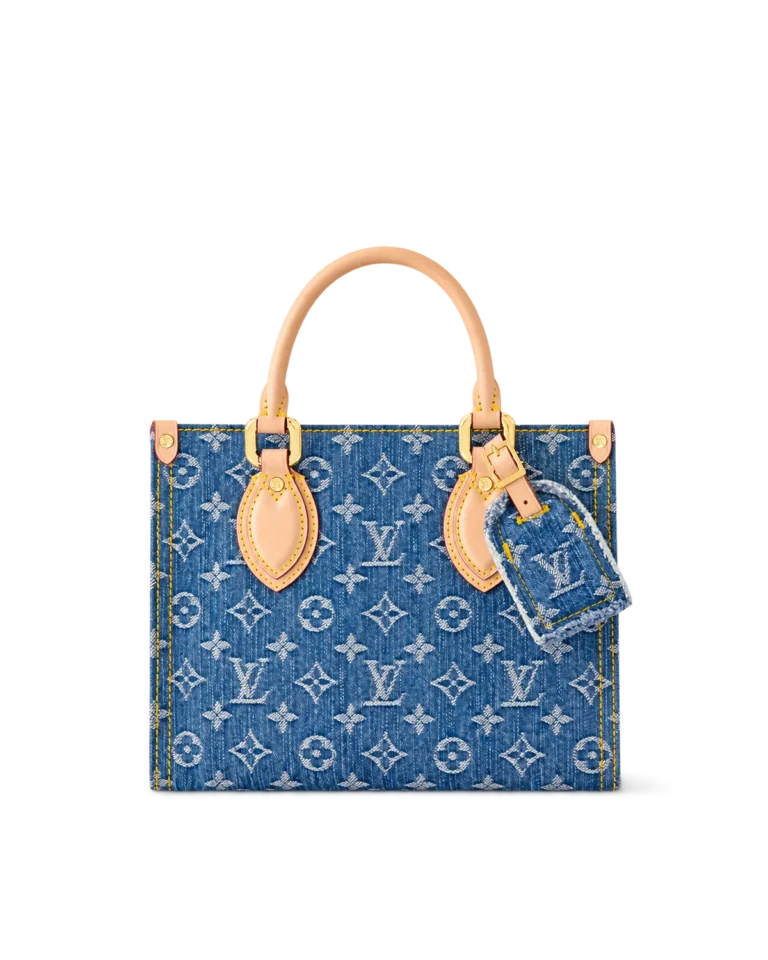 Blue Denim-Look Monogram Tote — main view