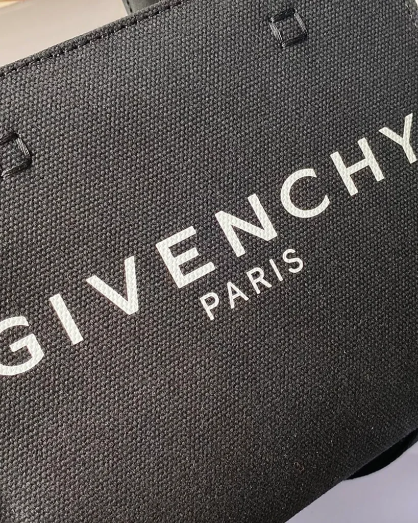 Black Logo Box Shopper — logo detail