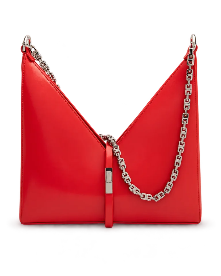 Red V-Top Chain Shoulder Bag — main view
