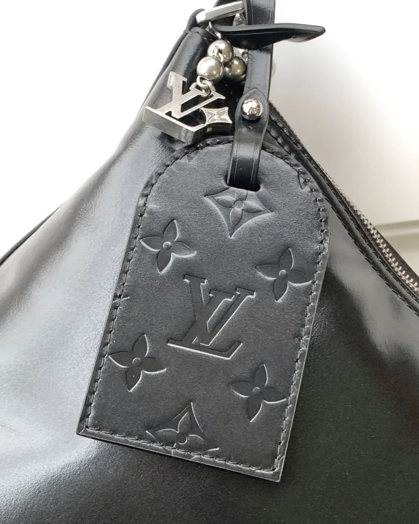 Black Slouchy Hobo Bag — hanging tag view