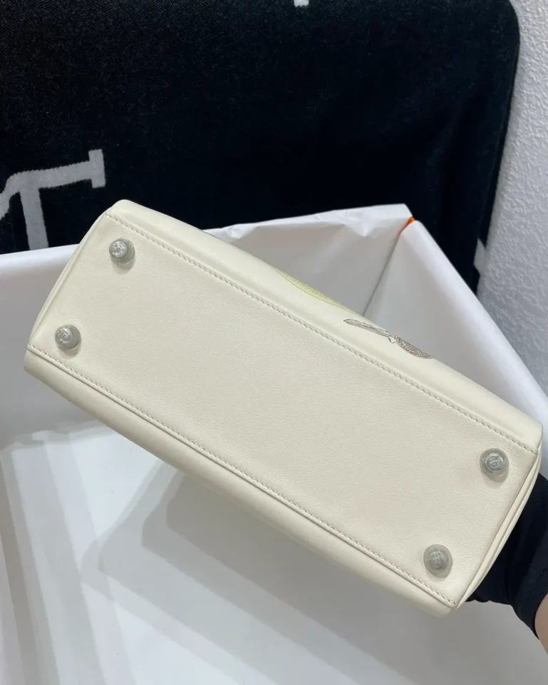 Ivory Illustrated Top-Handle Bag — base view