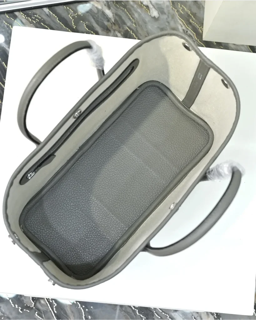 Garden Party-Inspired 30 Grey Canvas Tote, interior view