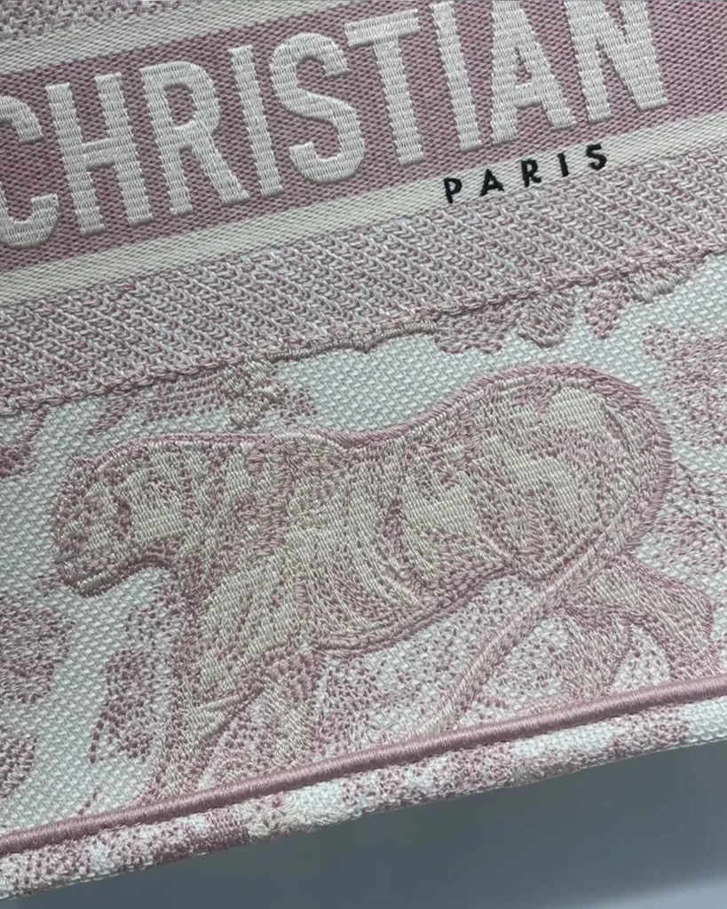 Blush Wildlife Pattern Tote — front detail view