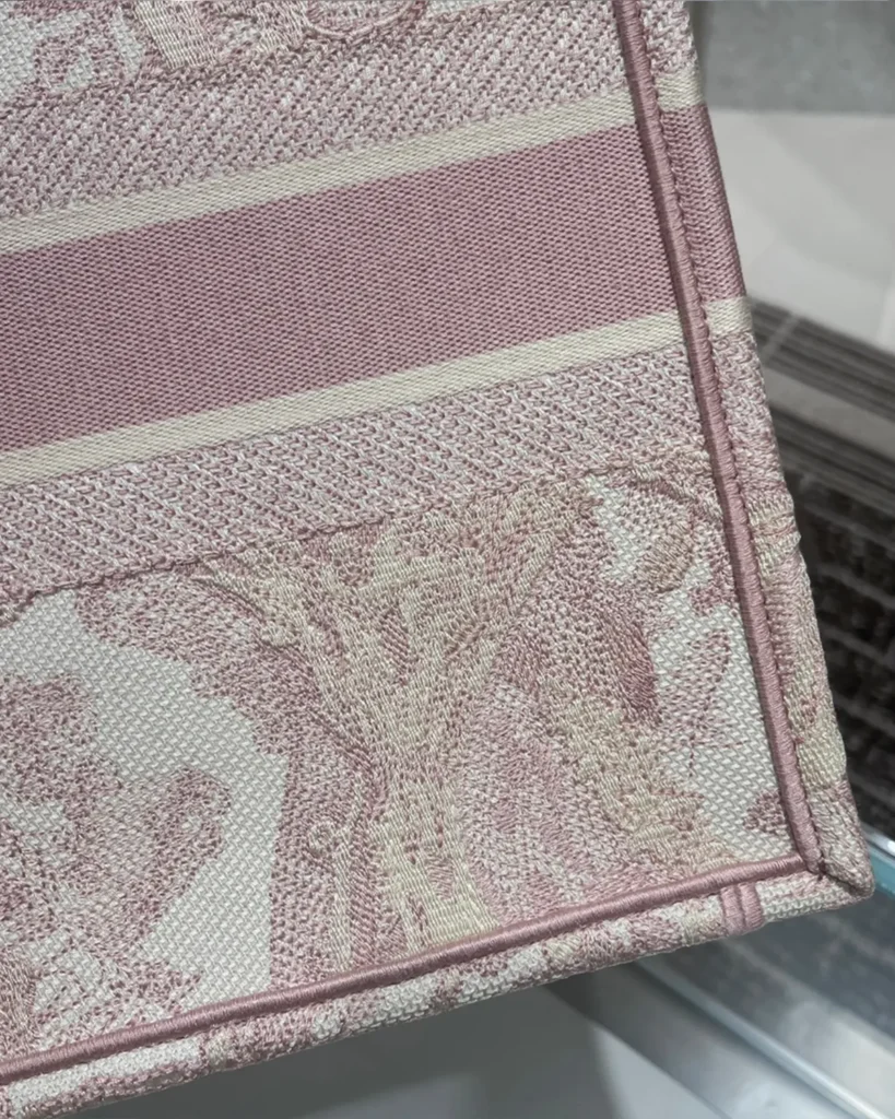 Blush Wildlife Pattern Tote — rear detail view