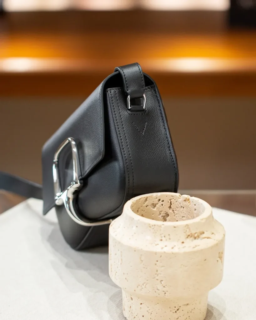 Della Cavalleria-Inspired Black Elan Saddle Bag, side view