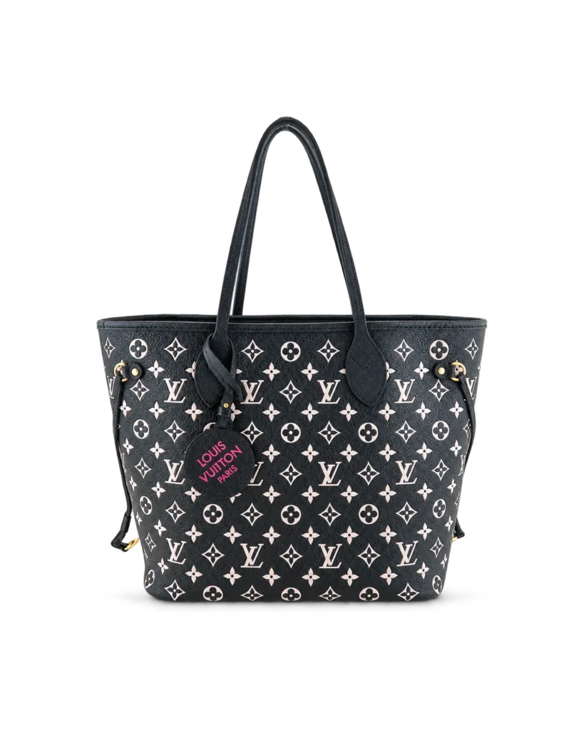 Black and White Monogram-Style Tote — main view