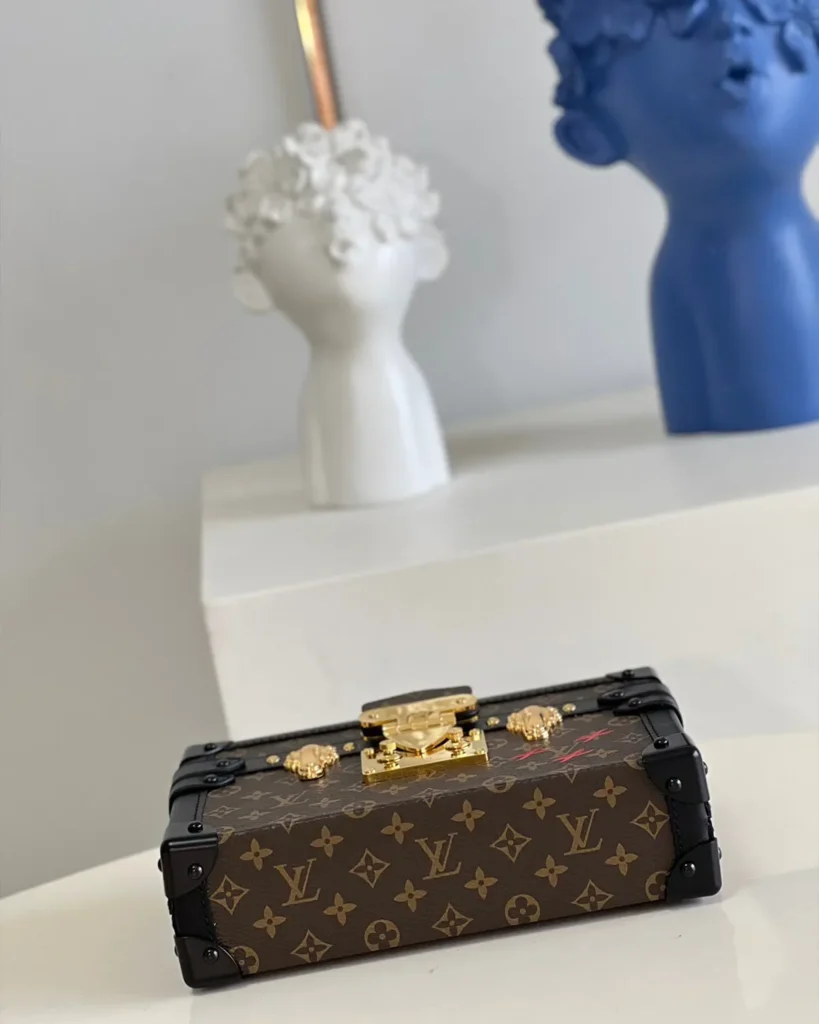 Brown Monogram Black-Trim Trunk Bag — base view
