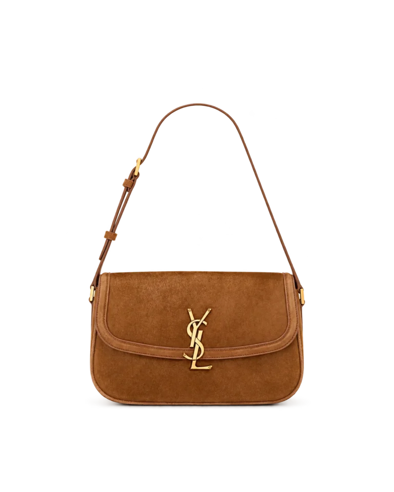 Tan Textured Curved-Flap Shoulder Bag — main view