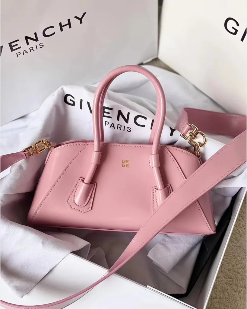Pink Elongated Padlock Satchel — rear