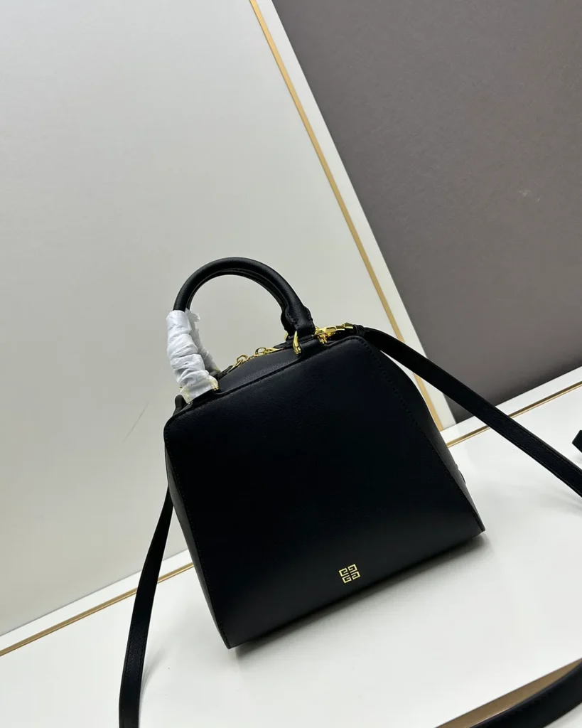 Black Domed Top Handle Bag — rear view