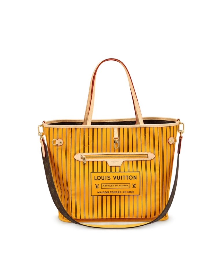 Yellow Striped Reversible Monogram Tote — main view