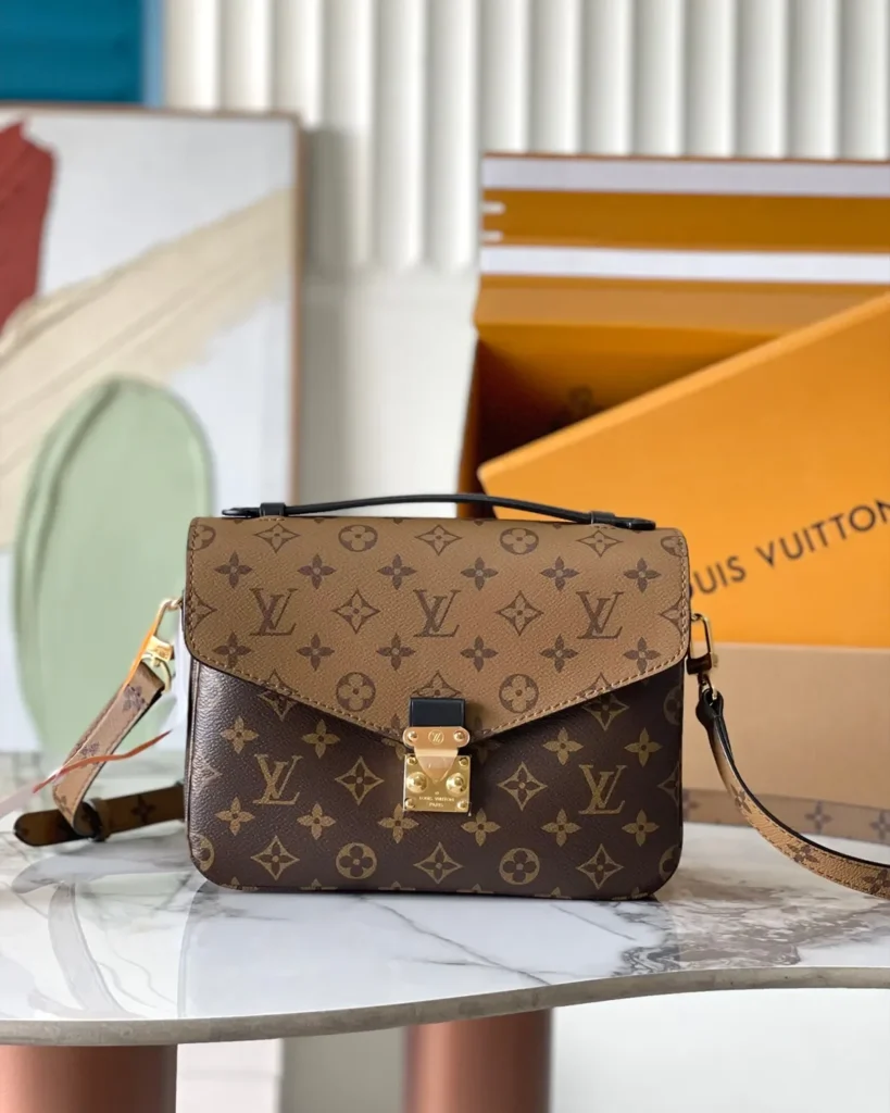 Two-Tone Monogram Envelope Satchel — front view