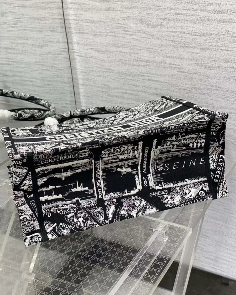 Black and White City Map Tote — base view