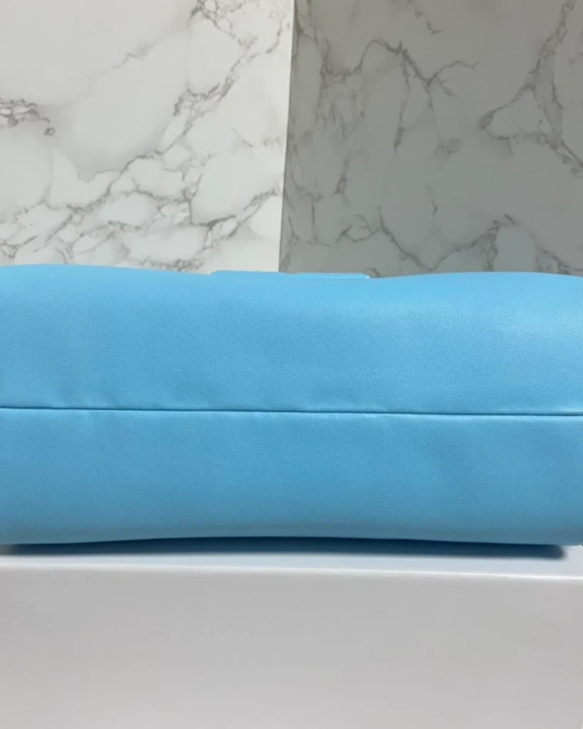 Blue Braided-Handle Flap Bag — base