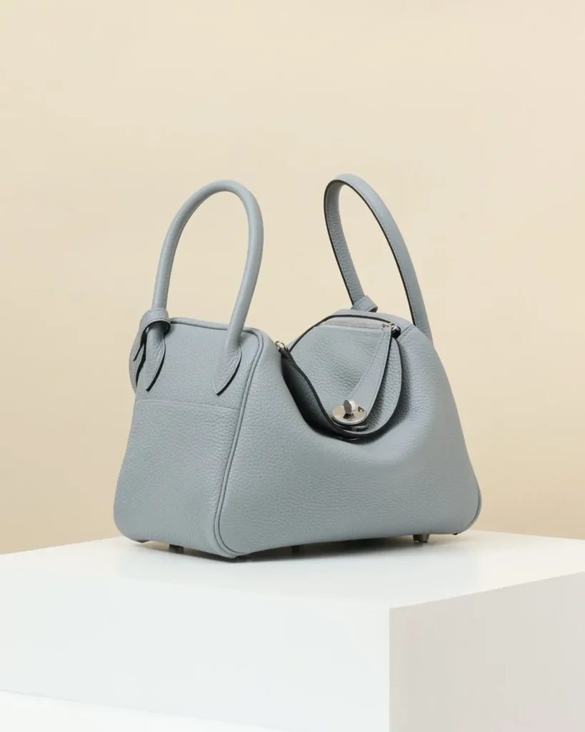 Ice Blue Folded Shoulder Bag — three quarter view
