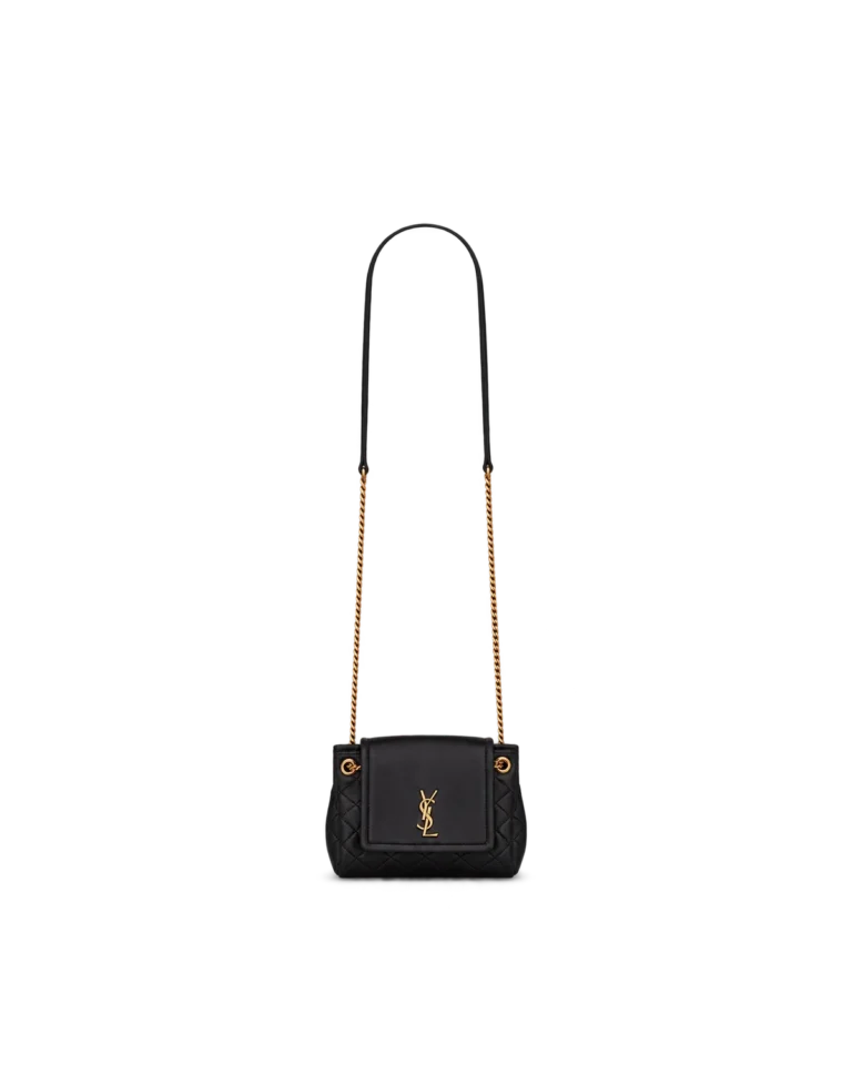 Black Diamond-Quilted Chain Flap Bag — main view