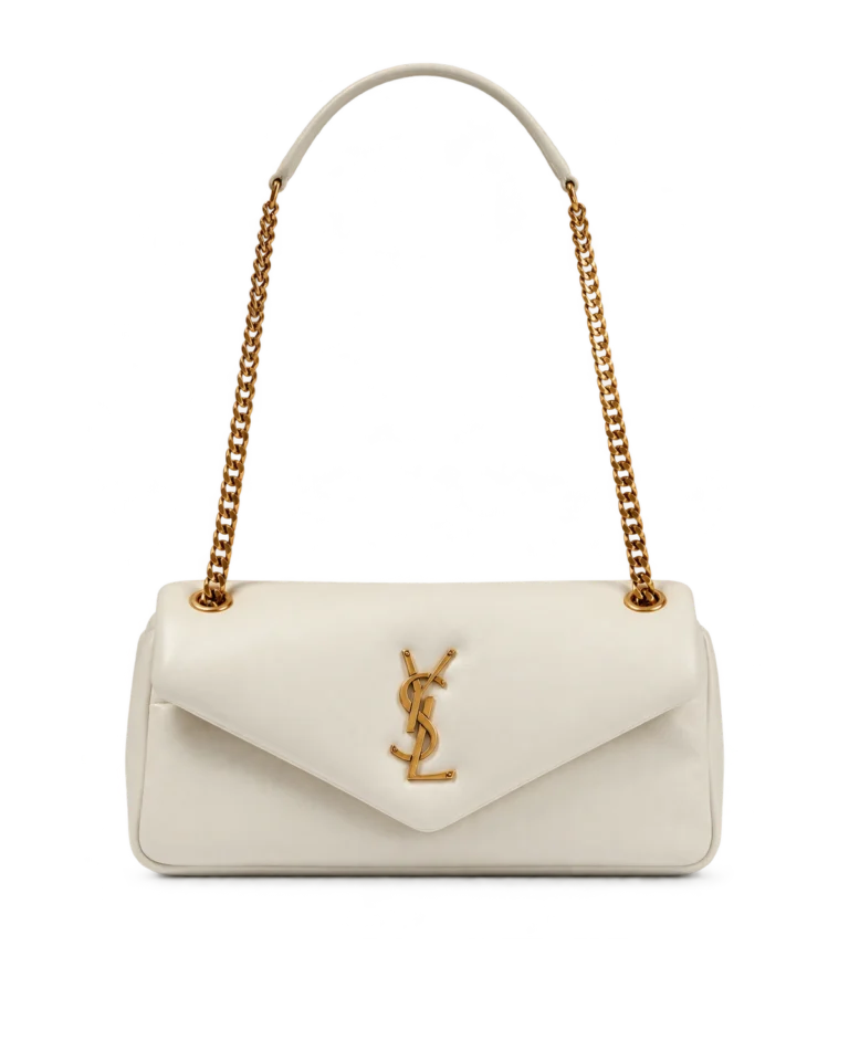 Ivory Padded Envelope Chain Bag — upright front view
