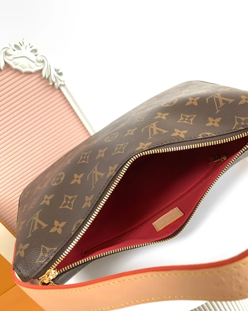 Brown Monogram Slouchy Hobo — interior view