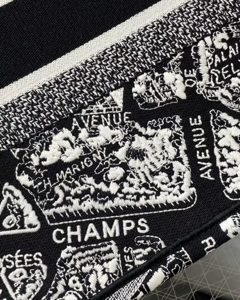 Black and White City Map Tote — map detail view