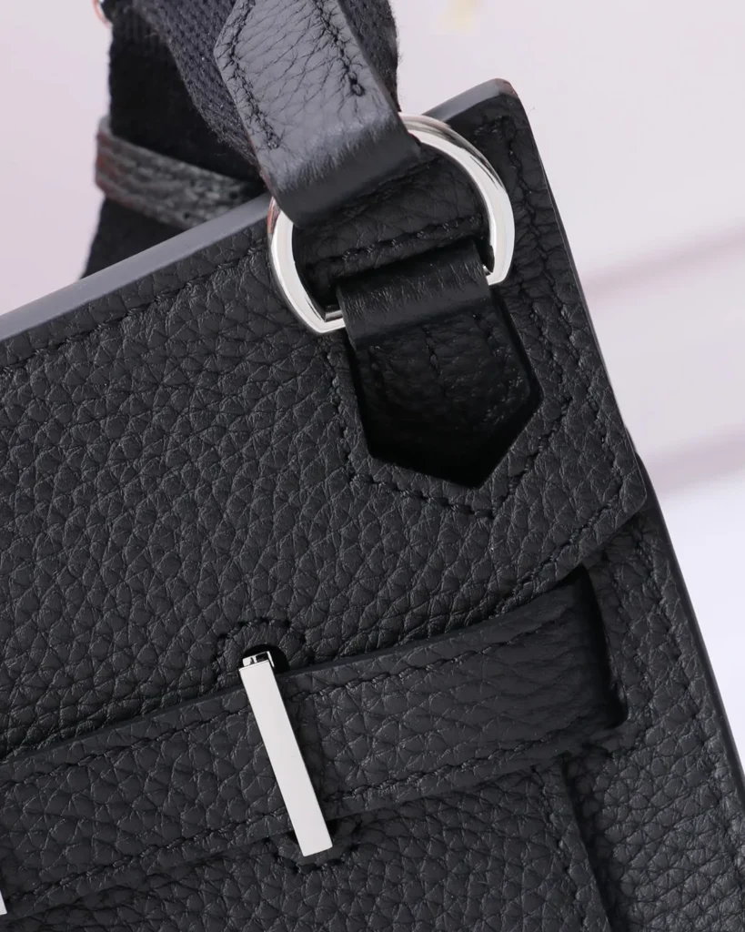Jypsiere-Inspired Charcoal Mini Crossbody Bag, strap ring view