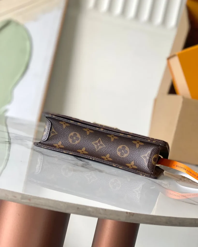 Brown Monogram Lily-Inspired Chain Wallet — base view