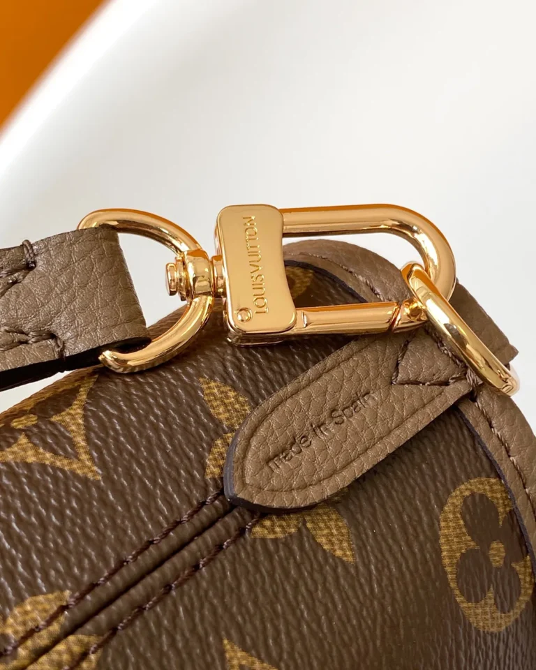 Brown and Taupe Monogram Mini Tote with Detachable Pouch