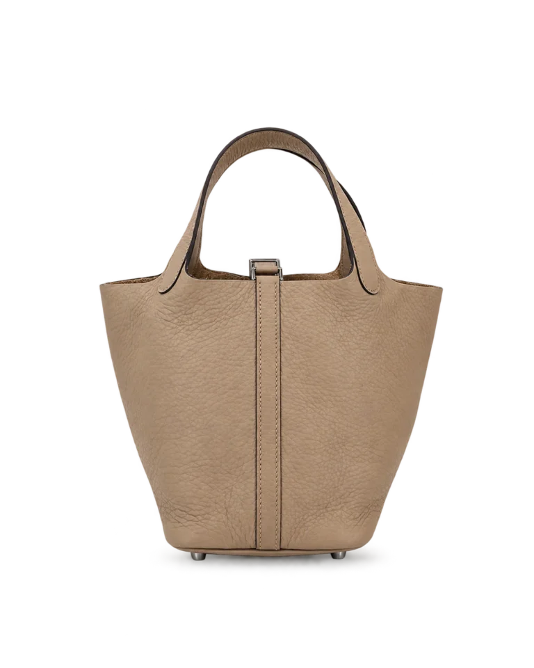 Picotin-Inspired 18 Beige Marfa Bucket Bag, main view