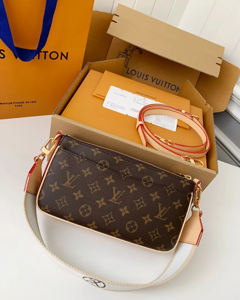 Brown Monogram Front-Pocket Shoulder Bag — rear view
