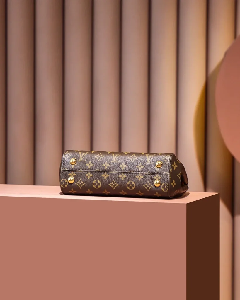Brown Monogram Structured Top-Handle Bag — base view
