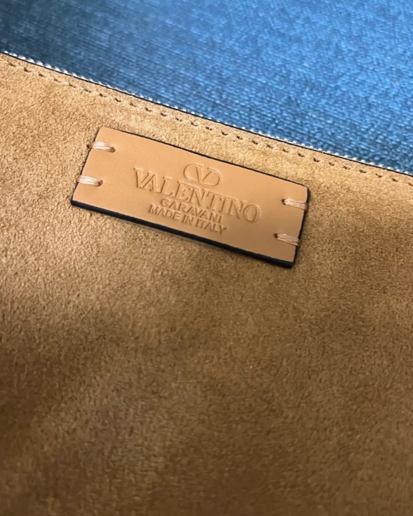 Brown Studded Long-Handle Tote — pouch detail view