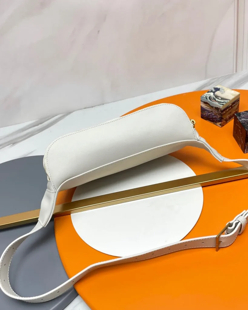 Cream Smooth-Look Zip Belt Bag — base view