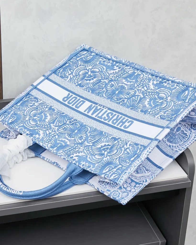Blue Butterfly Pattern Tote — base view